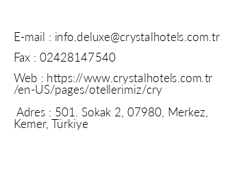 Crystal De Luxe Resort & Spa iletiim bilgileri